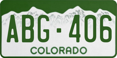 CO license plate ABG406