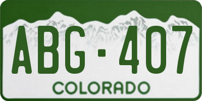 CO license plate ABG407