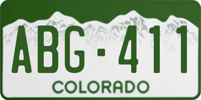 CO license plate ABG411