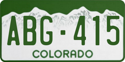 CO license plate ABG415