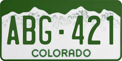 CO license plate ABG421