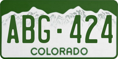 CO license plate ABG424