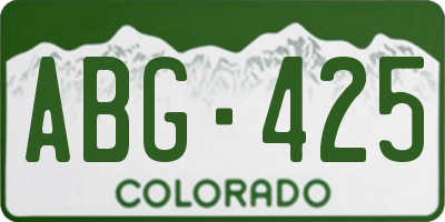 CO license plate ABG425