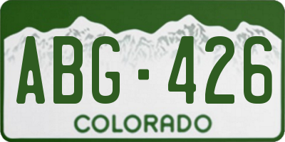 CO license plate ABG426