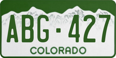 CO license plate ABG427