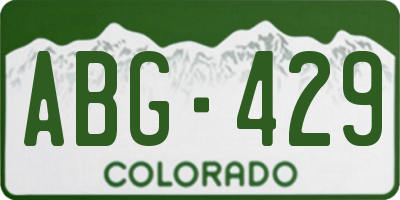 CO license plate ABG429