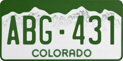 CO license plate ABG431