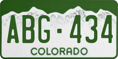 CO license plate ABG434