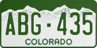 CO license plate ABG435