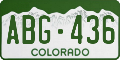CO license plate ABG436