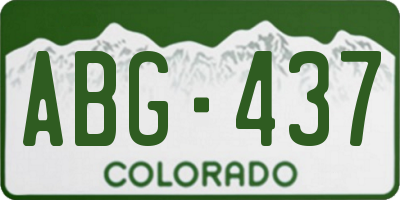 CO license plate ABG437