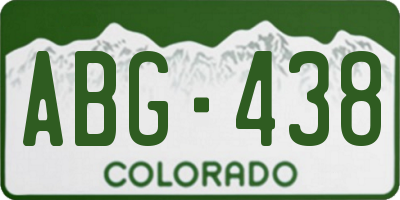 CO license plate ABG438