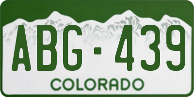 CO license plate ABG439