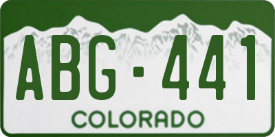 CO license plate ABG441