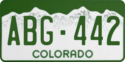 CO license plate ABG442