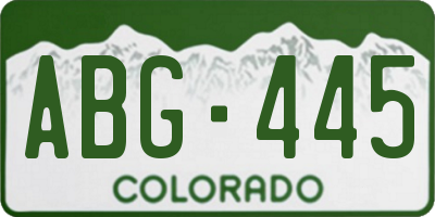 CO license plate ABG445