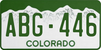 CO license plate ABG446
