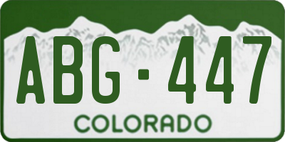 CO license plate ABG447