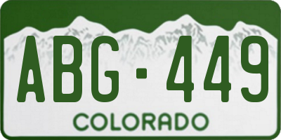 CO license plate ABG449
