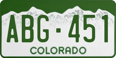 CO license plate ABG451