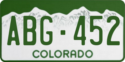 CO license plate ABG452
