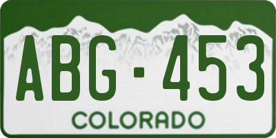 CO license plate ABG453