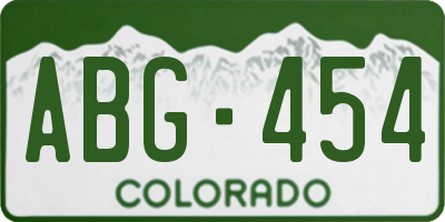CO license plate ABG454