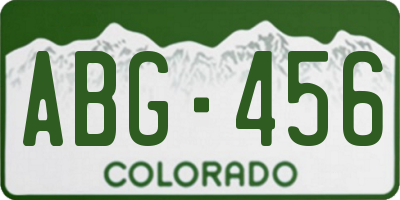 CO license plate ABG456