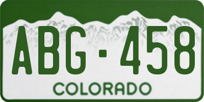 CO license plate ABG458