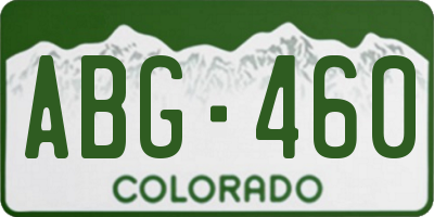 CO license plate ABG460