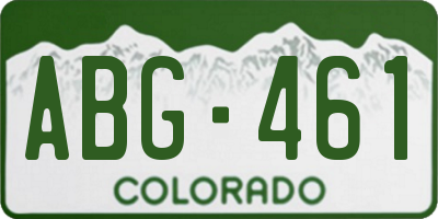 CO license plate ABG461