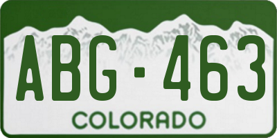 CO license plate ABG463