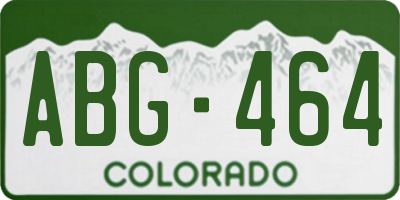CO license plate ABG464