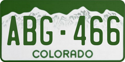 CO license plate ABG466