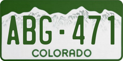 CO license plate ABG471