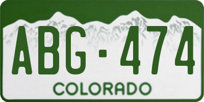 CO license plate ABG474
