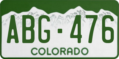 CO license plate ABG476