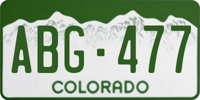 CO license plate ABG477