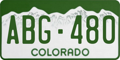 CO license plate ABG480