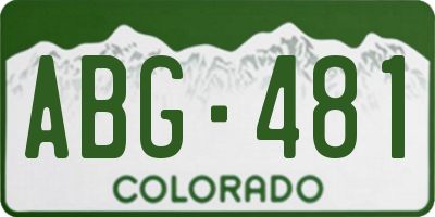 CO license plate ABG481