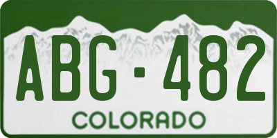 CO license plate ABG482