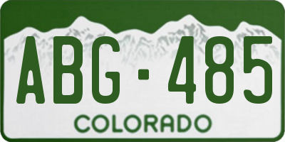 CO license plate ABG485