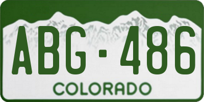 CO license plate ABG486