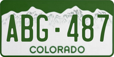 CO license plate ABG487