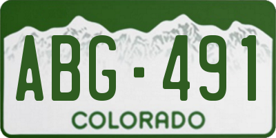 CO license plate ABG491