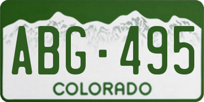 CO license plate ABG495