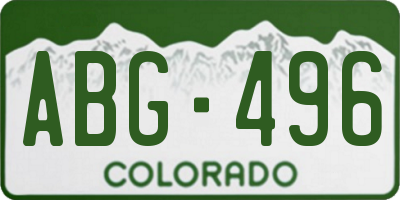 CO license plate ABG496