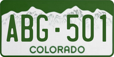 CO license plate ABG501