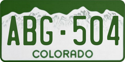 CO license plate ABG504