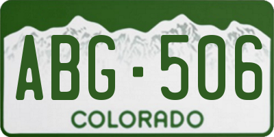 CO license plate ABG506